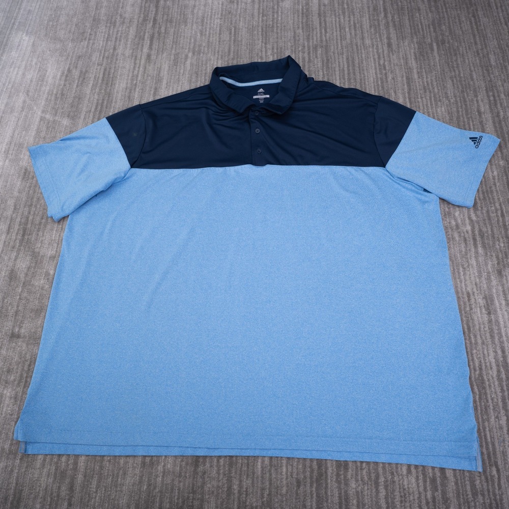 Adidas Golf Polo Shirt Mens 6XL Blue Colorblock Good Stretch Performance
